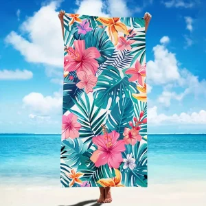 Floral Paradise Beach Towel: Dive into Summer Vibes! Suitable for towels, bath towels, beach towels 1