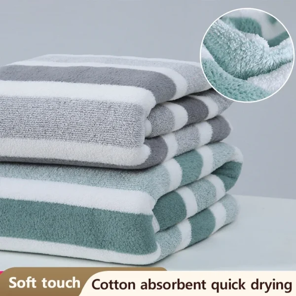 Striped Pattern Towel Set Soft Hand Towel Bath Towel Quick Drying Absorbent Towels For Bathroom 1