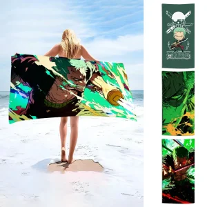 One Pieces Roronona Zoro Beach Towel Microfiber Sand Free Quick Dry Soft Pool Towels Gift for Women Travel Gym Shower Camping 1