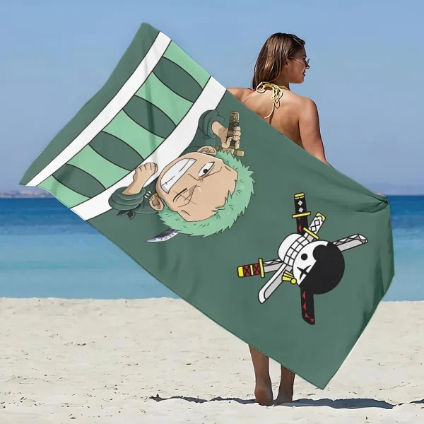 One Pieces Roronona Zoro Beach Towel Microfiber Sand Free Quick Dry Soft Pool Towels Gift for Women Travel Gym Shower Camping 3