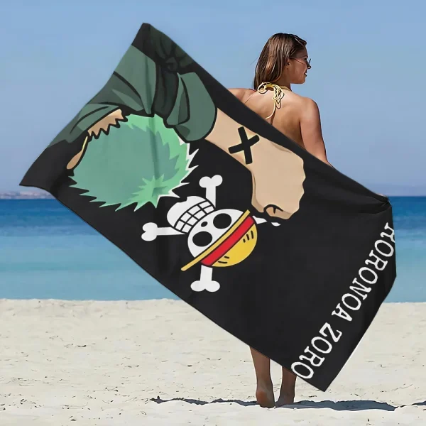 One Pieces Roronona Zoro Beach Towel Microfiber Sand Free Quick Dry Soft Pool Towels Gift for Women Travel Gym Shower Camping 4