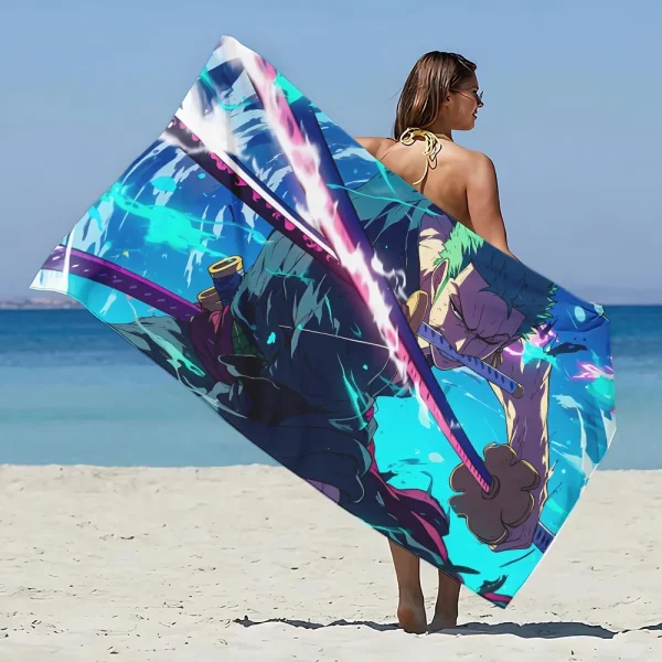 One Pieces Roronona Zoro Beach Towel Microfiber Sand Free Quick Dry Soft Pool Towels Gift for Women Travel Gym Shower Camping 6