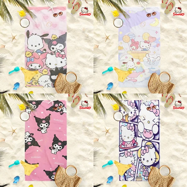 Sanrio Characters Beach Towels: Fun and Cute for Summer! Suitable for towels, bath towels, beach towels 1