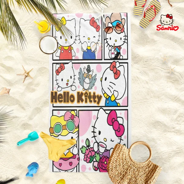 Sanrio Characters Beach Towels: Fun and Cute for Summer! Suitable for towels, bath towels, beach towels 3