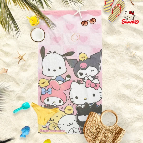 Sanrio Characters Beach Towels: Fun and Cute for Summer! Suitable for towels, bath towels, beach towels 5
