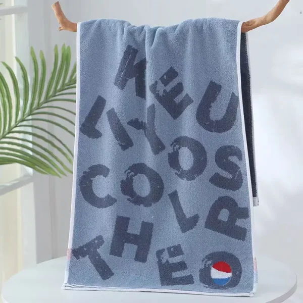 Adult bath towel, 40*100cm, 160g, large size, pure cotton, water-absorbent, no shedding, extra-long and thick, suitable for spor 4