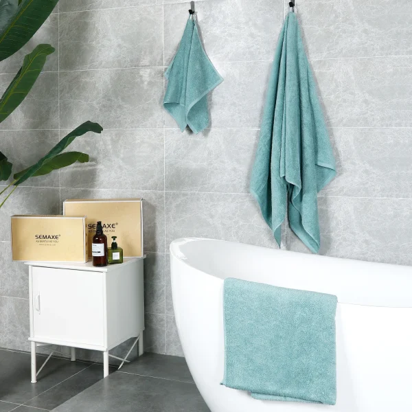 SEMAXE 4 Pcs Heavyweight Bath Towels Set [550GSM 100% Cotton] Ultra Soft for Home Spa Essentials Quick Dry Double Stitched Edges 3