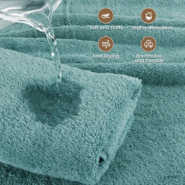 SEMAXE 4 Pcs Heavyweight Bath Towels Set [550GSM 100% Cotton] Ultra Soft for Home Spa Essentials Quick Dry Double Stitched Edges 4