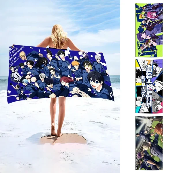 BLUE LOCK Beach Towel Microfiber Sand Free Quick Dry Soft Sandproof Pool Towels Gift for Women Travel Gym Shower Camping 1