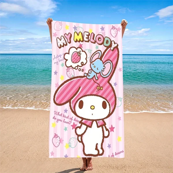 Adorable My Melody Beach Towel: Perfect for Summer Fun!, Towels, holiday party decorations, gifts 1