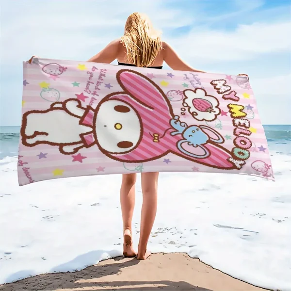 Adorable My Melody Beach Towel: Perfect for Summer Fun!, Towels, holiday party decorations, gifts 2