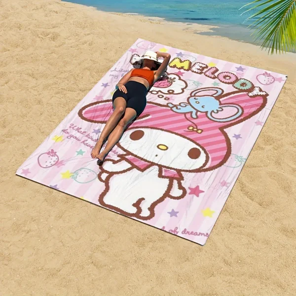 Adorable My Melody Beach Towel: Perfect for Summer Fun!, Towels, holiday party decorations, gifts 3