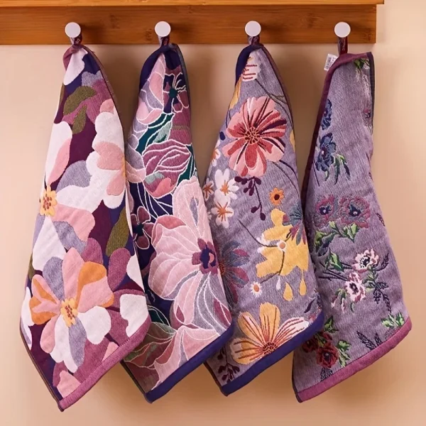 Bohemian Polyester Blend Face Washing Towels No-Fluff, for Home Thanksgiving Decor, Home Towels | Floral Towels Bathroom 1