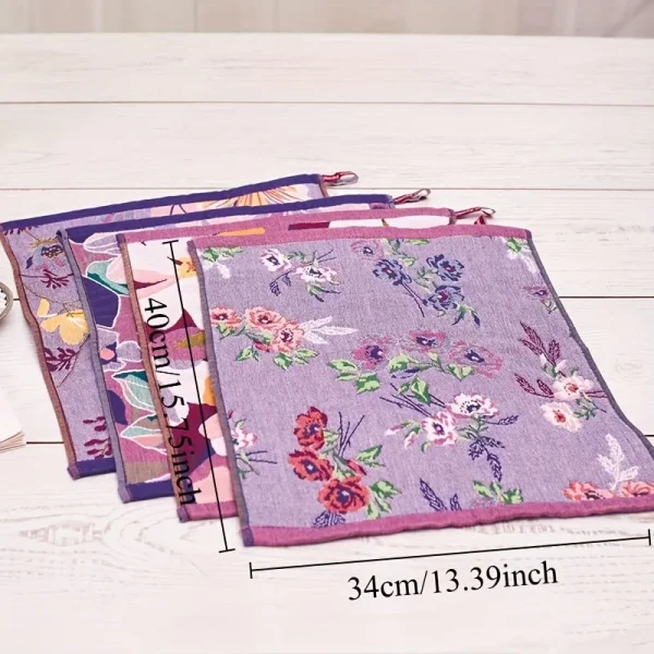 Bohemian Polyester Blend Face Washing Towels No-Fluff, for Home Thanksgiving Decor, Home Towels | Floral Towels Bathroom 3
