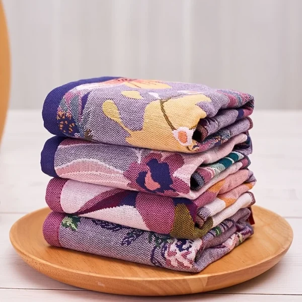 Bohemian Polyester Blend Face Washing Towels No-Fluff, for Home Thanksgiving Decor, Home Towels | Floral Towels Bathroom 4