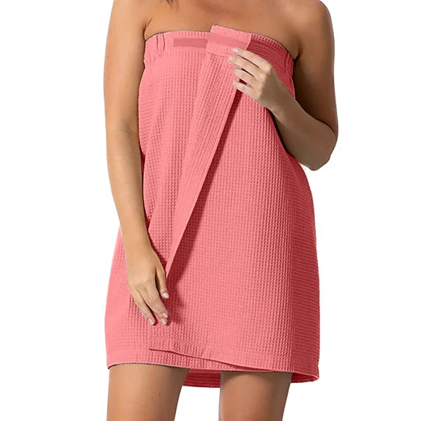 Ladies Bath Towel Women’s Waffle-Spa Body Wrap with Adjustable Closure Home Textile Towel Women Robes Bath Wearable Towels 5