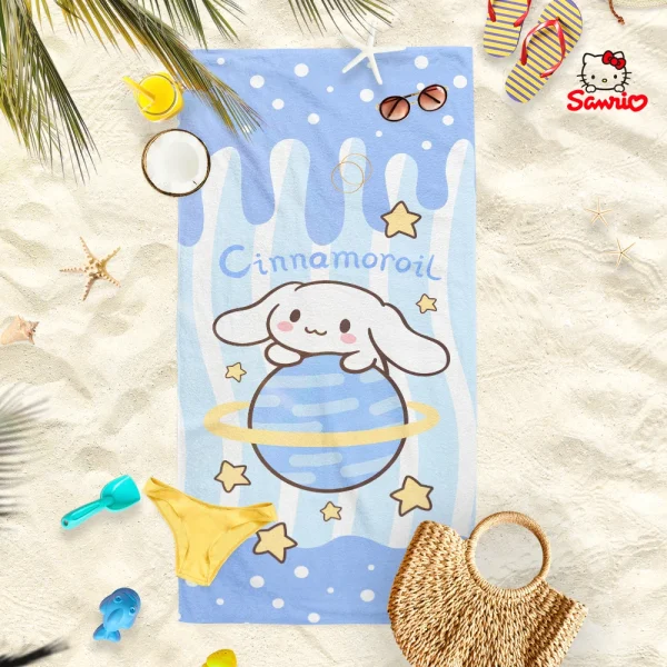 Kuromi, Cinnamoroll, Pochacco & Hello Kitty Beach Towels: Cute Prints for Summer Fun! Suitable for towels, bath towels 3