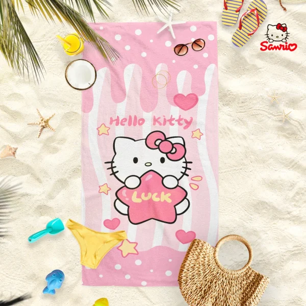 Kuromi, Cinnamoroll, Pochacco & Hello Kitty Beach Towels: Cute Prints for Summer Fun! Suitable for towels, bath towels 4
