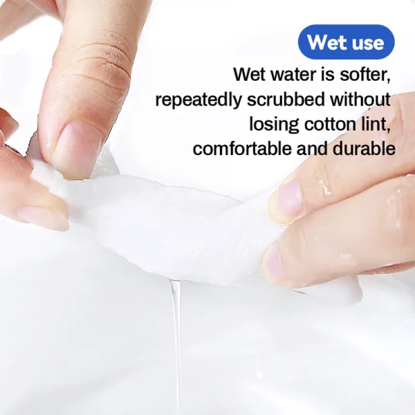 100PCS Natural Disposable Face Towel Travel Facial Cleansing Wet And Dry Makeup Remover Pearl Cotton Soft Makeup Nonwoven Towel 3