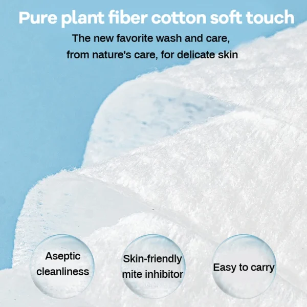 100PCS Natural Disposable Face Towel Travel Facial Cleansing Wet And Dry Makeup Remover Pearl Cotton Soft Makeup Nonwoven Towel 5