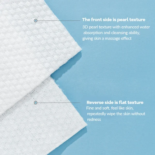 100PCS Natural Disposable Face Towel Travel Facial Cleansing Wet And Dry Makeup Remover Pearl Cotton Soft Makeup Nonwoven Towel 6