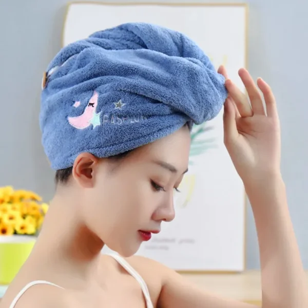Women Girl's Magic Microfiber Shower Cap Towel Bath Hats for Women Dry Hair Cap Quick Drying Soft for Lady Turban Head 1