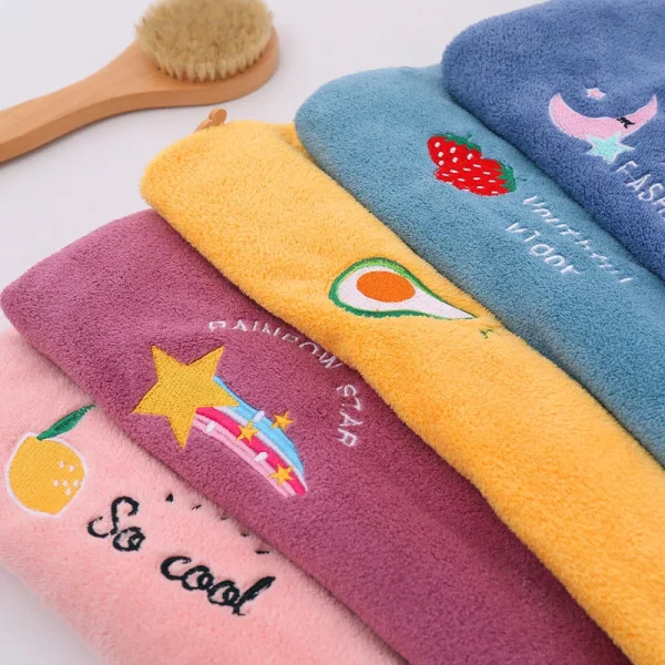 Women Girl's Magic Microfiber Shower Cap Towel Bath Hats for Women Dry Hair Cap Quick Drying Soft for Lady Turban Head 2