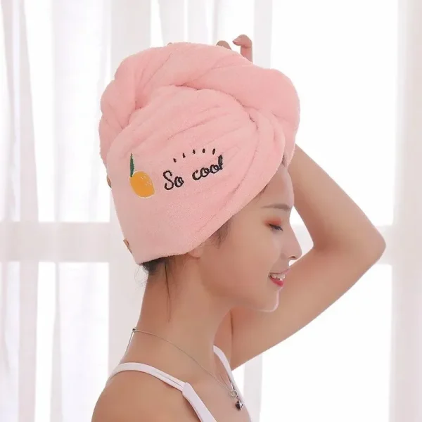 Women Girl's Magic Microfiber Shower Cap Towel Bath Hats for Women Dry Hair Cap Quick Drying Soft for Lady Turban Head 6