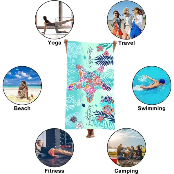 Men Women's Beach Towel Quick-drying Microfiber Beach Towel Large Size Camping Pool Picnic Sunbath for The Beach Mat Accessories 6