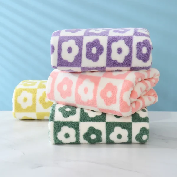 35x75cm Flower Pattern Coral Velvet Absorbent Quick Drying Face Towel Soft Adults Face Hand Towel Bathroom Microfiber Bath Towel 1