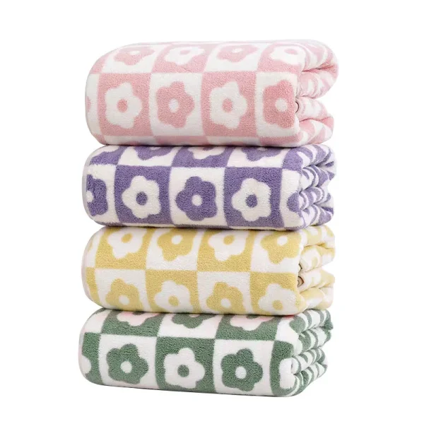35x75cm Flower Pattern Coral Velvet Absorbent Quick Drying Face Towel Soft Adults Face Hand Towel Bathroom Microfiber Bath Towel 2
