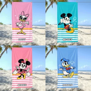 Disney Character Beach Towels: Daisy, Mickey, Minnie, Donald - Fun in the Sun! Suitable for towels, bath towels, beach towels 1