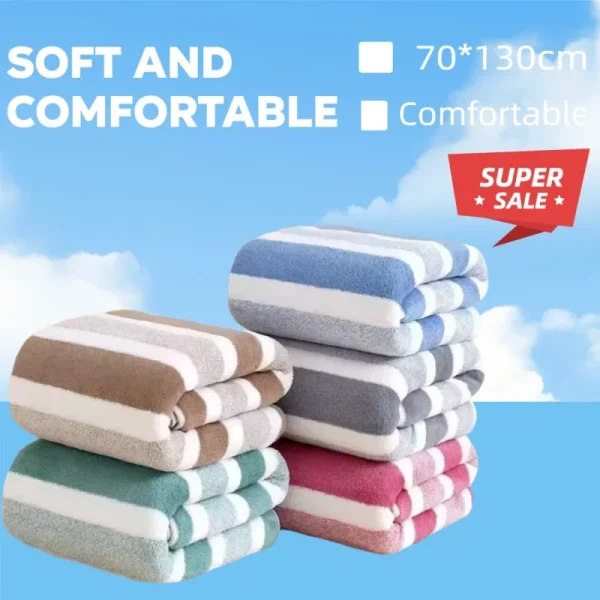 Soft towel Absorbent Striped Pattern Towel Set Soft Hand Towel Bath Towel Quick Drying Absorbent Towels For Bathroom 1