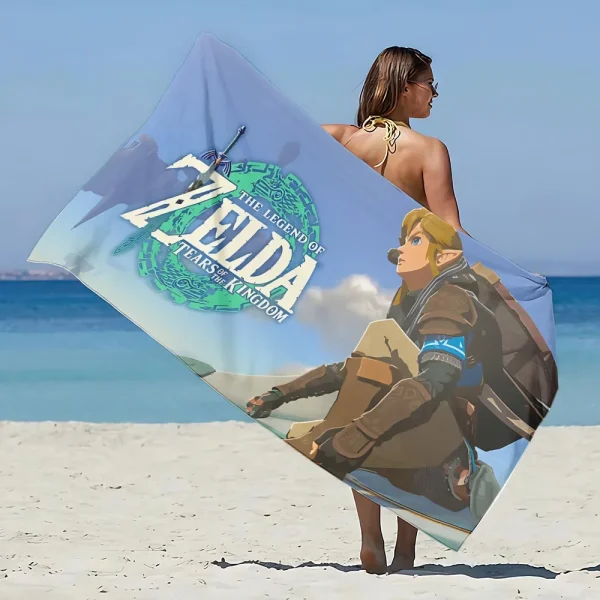 Hot Games Zeldas of Legends Beach Towel Microfiber Sand Free Quick Dry Soft Pool Towels Gift for Women Travel Gym Shower Camping 4