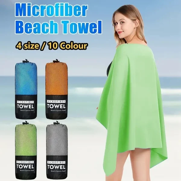Microfiber Towel With Mesh Bag, Quick Drying Absorbent Towels For Camping, Gym Yoga, Backpacking, Hiking 1