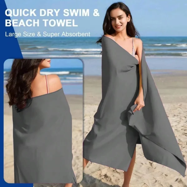 Microfiber Towel With Mesh Bag, Quick Drying Absorbent Towels For Camping, Gym Yoga, Backpacking, Hiking 4