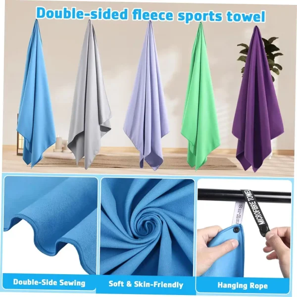 Microfiber Towel With Mesh Bag, Quick Drying Absorbent Towels For Camping, Gym Yoga, Backpacking, Hiking 5