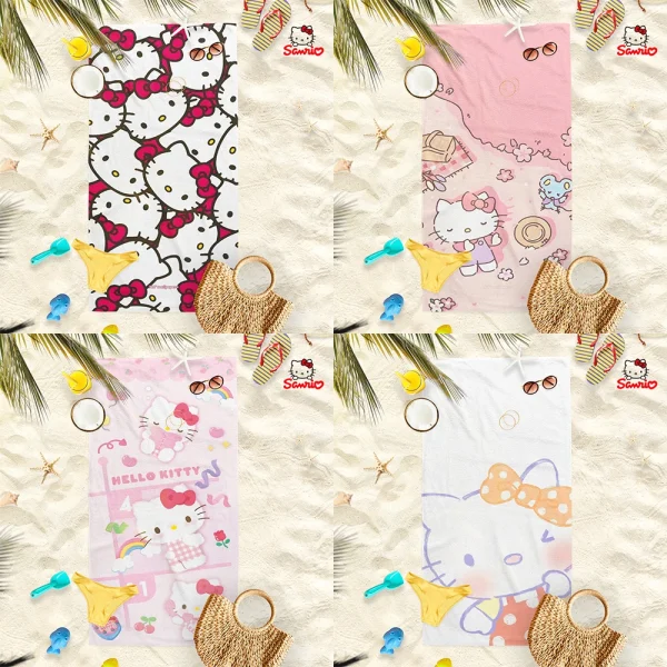 Hello Kitty Beach Towels: Adorable Prints for Summer Fun! Suitable for towels, bath towels, beach towels 1
