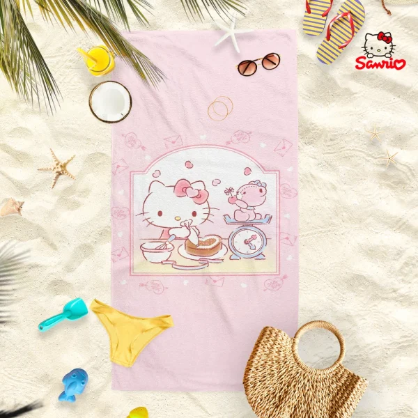 Hello Kitty Beach Towels: Adorable Prints for Summer Fun! Suitable for towels, bath towels, beach towels 2