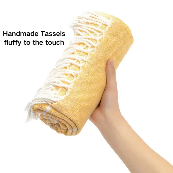 90*180cm Cotton Turkish Beach Towel Turkish Sports Bath Towel with Tassels Holiday Towel Soft Absorbent Quick Drying Towel 3