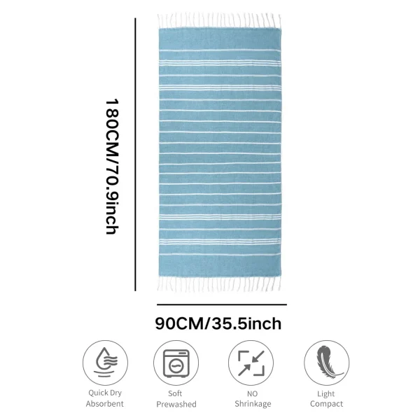 90*180cm Cotton Turkish Beach Towel Turkish Sports Bath Towel with Tassels Holiday Towel Soft Absorbent Quick Drying Towel 6