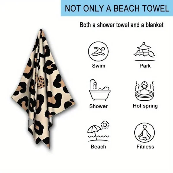 Stay Wild Leopard-Print Beach Towel: Extra Large, Skin-Friendly, Quick Dry! Suitable for towels, bath towels, beach towels 5