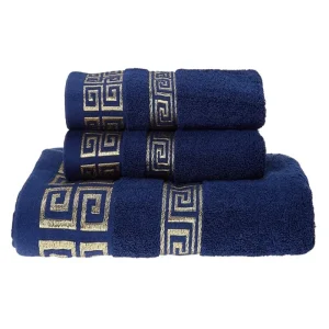 Blue White Cotton Highly Absorbent Embroidered Towels Set Hotel Bath Towel Hand Towels Extra Thick Beach Bath Towels Daily Usage 1