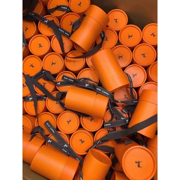 French Orange Cylinder Scarf Ribbon Gift Box Set High-end Boutique Gift Box Preferred Gift Set High-quality Scarf Gift Box 6