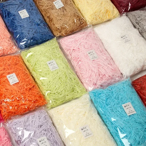 10g/20g Colorful Shredded Crinkle Paper Raffia Candy Boxes DIY Gift Box Filling Material Wedding Marriage Home Decoration 3
