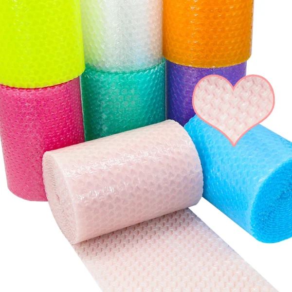 20cmx5 Meters Pink Blue Lovely Heart Shape Bubble Wrap Shockproof Package For Gifts Box Fragile Glass Goods Pack Party Decor 2