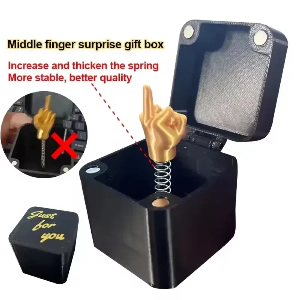 Middle Finger Surprise Gift Boxs Christmas Fun Prank Gift Offices Desk Home Decor Gift Decoration Toys Children Miniature Items 1