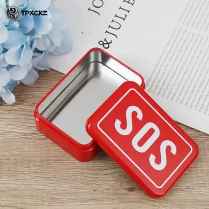 1pcs SOS Tin plate Medicine First Aid Pill Box Outdoor Survival Gear Kits Emergency Case 1