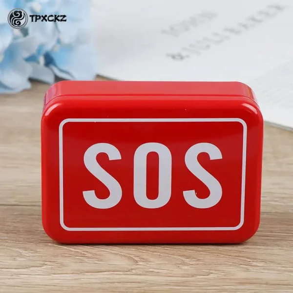 1pcs SOS Tin plate Medicine First Aid Pill Box Outdoor Survival Gear Kits Emergency Case 4