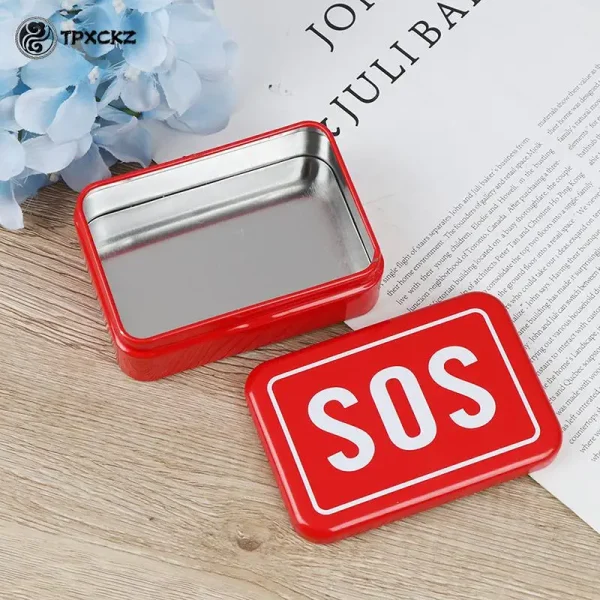 1pcs SOS Tin plate Medicine First Aid Pill Box Outdoor Survival Gear Kits Emergency Case 5